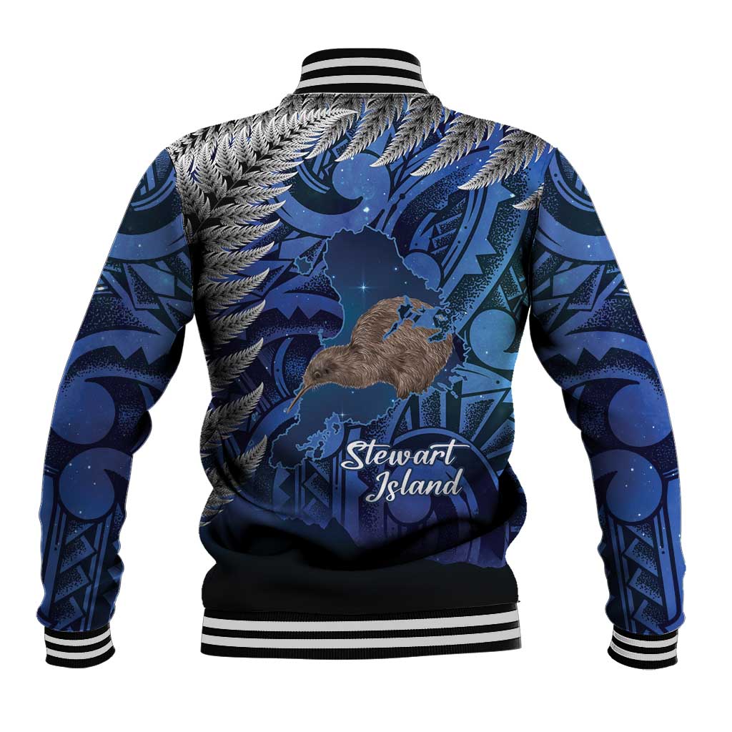 New Zealand Stewart Island Baseball Jacket Rakiura Kiwi Maori Glowing Sky