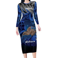 New Zealand Stewart Island Family Matching Long Sleeve Bodycon Dress and Hawaiian Shirt Rakiura Kiwi Maori Glowing Sky