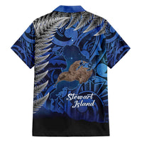 New Zealand Stewart Island Family Matching Off Shoulder Short Dress and Hawaiian Shirt Rakiura Kiwi Maori Glowing Sky