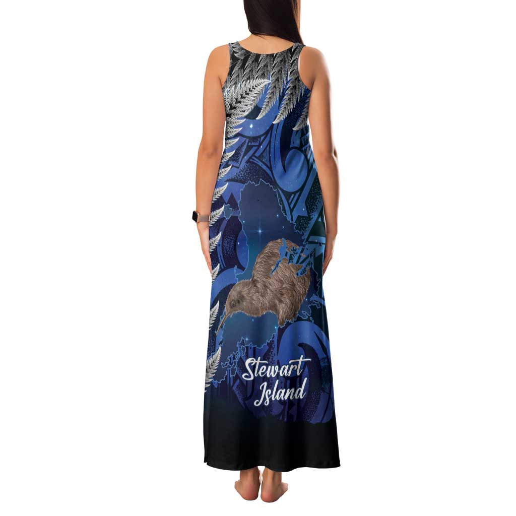 New Zealand Stewart Island Family Matching Tank Maxi Dress and Hawaiian Shirt Rakiura Kiwi Maori Glowing Sky