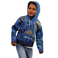 New Zealand Stewart Island Kid Hoodie Rakiura Kiwi Maori Glowing Sky