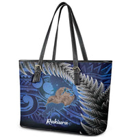 New Zealand Stewart Island Leather Tote Bag Rakiura Kiwi Maori Glowing Sky