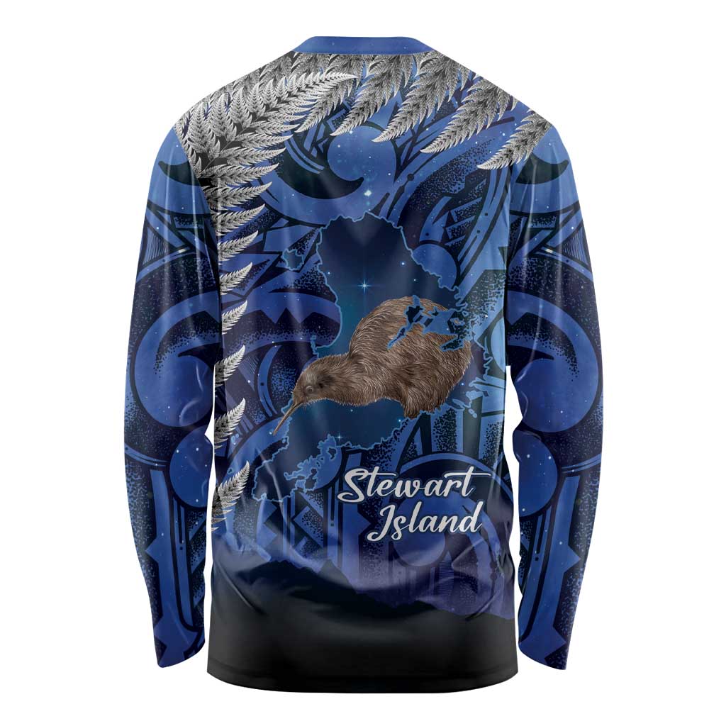 New Zealand Stewart Island Long Sleeve Shirt Rakiura Kiwi Maori Glowing Sky