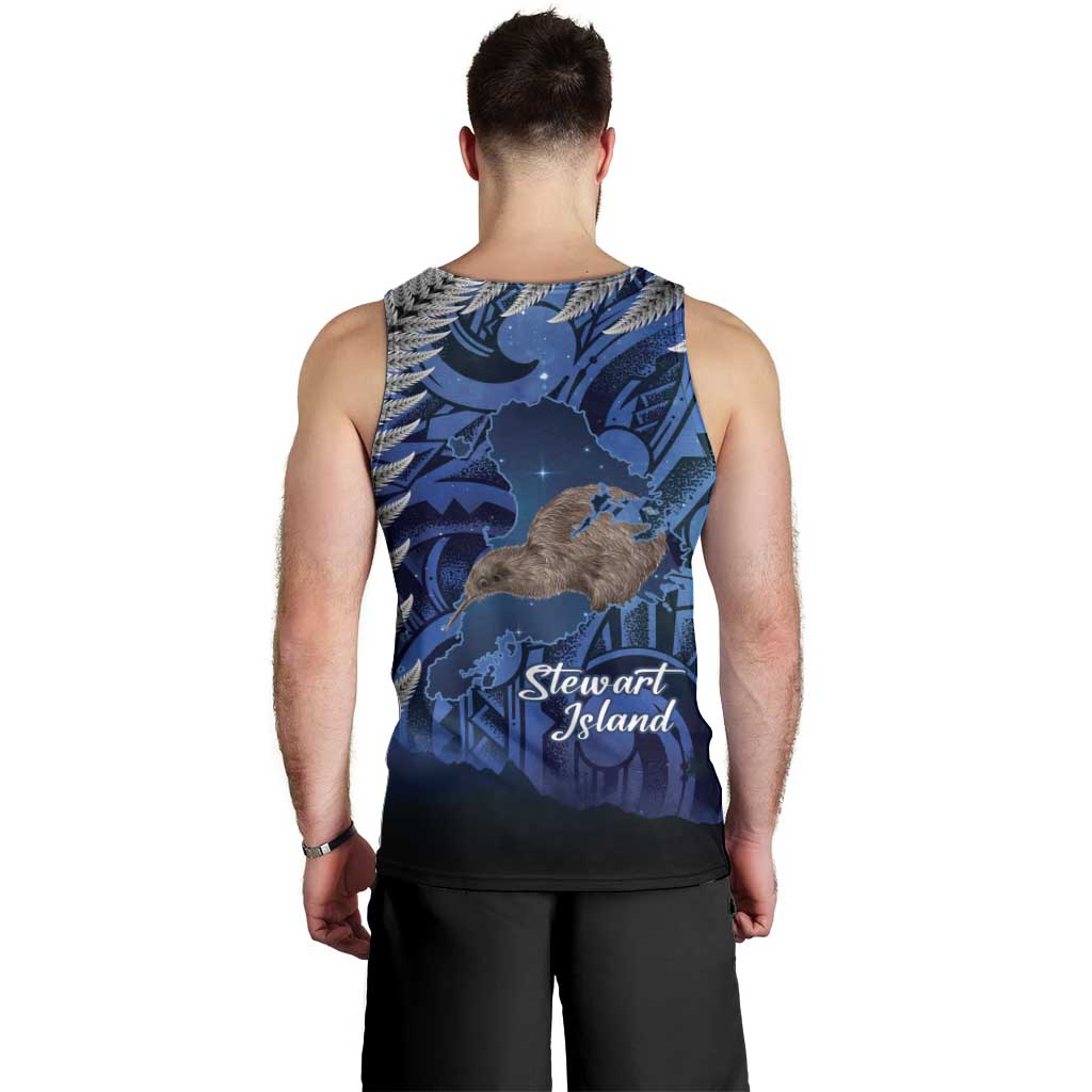 New Zealand Stewart Island Men Tank Top Rakiura Kiwi Maori Glowing Sky