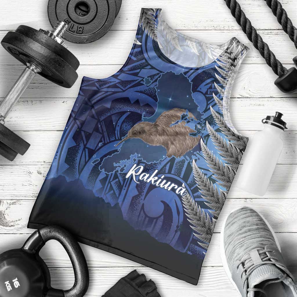 New Zealand Stewart Island Men Tank Top Rakiura Kiwi Maori Glowing Sky