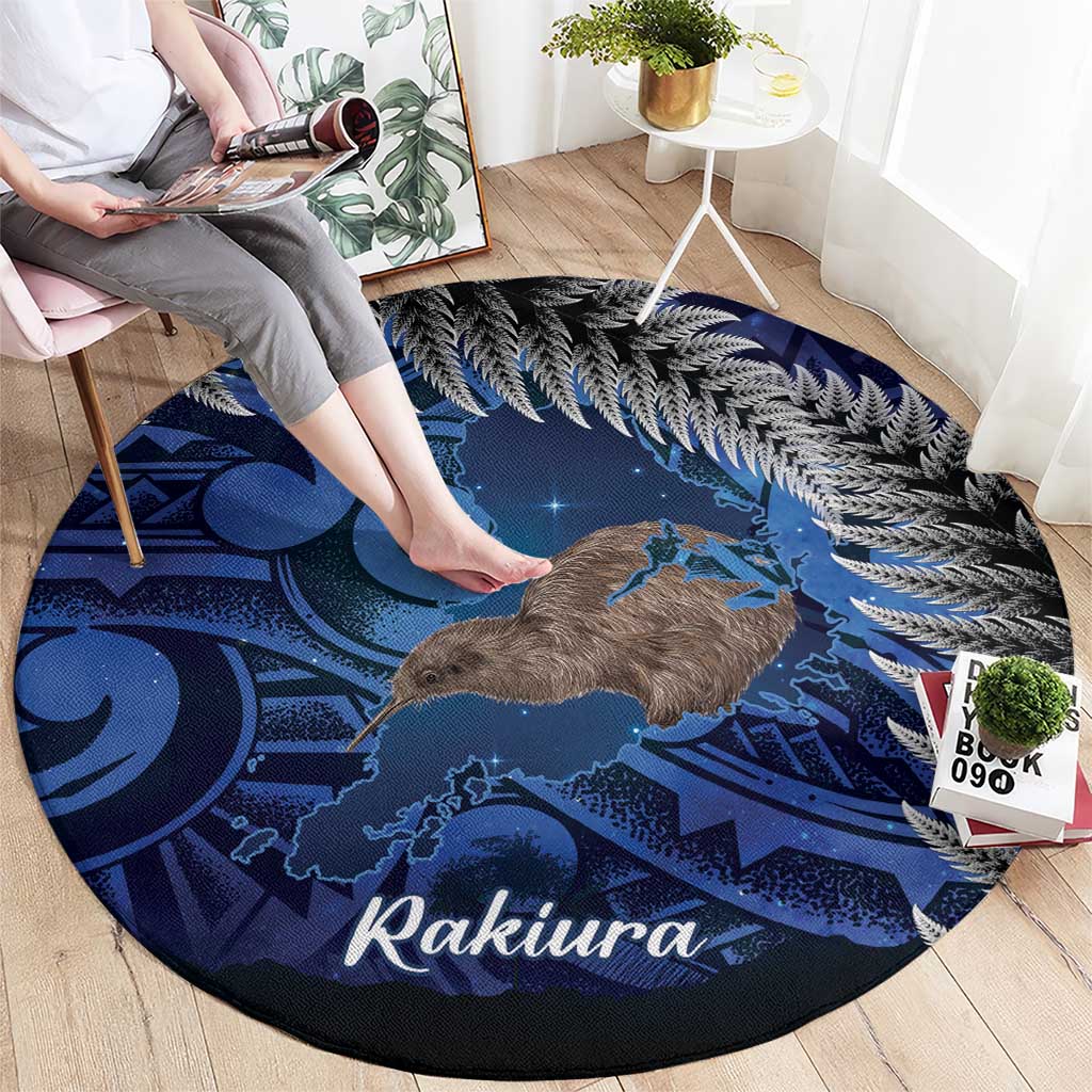 New Zealand Stewart Island Round Carpet Rakiura Kiwi Maori Glowing Sky