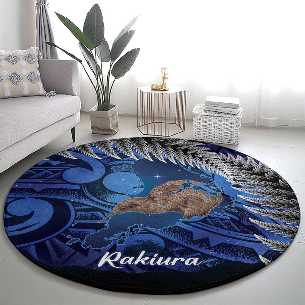 New Zealand Stewart Island Round Carpet Rakiura Kiwi Maori Glowing Sky