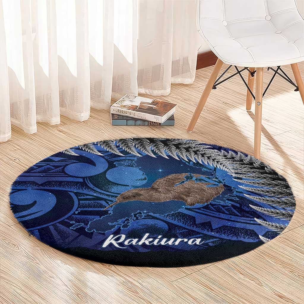 New Zealand Stewart Island Round Carpet Rakiura Kiwi Maori Glowing Sky