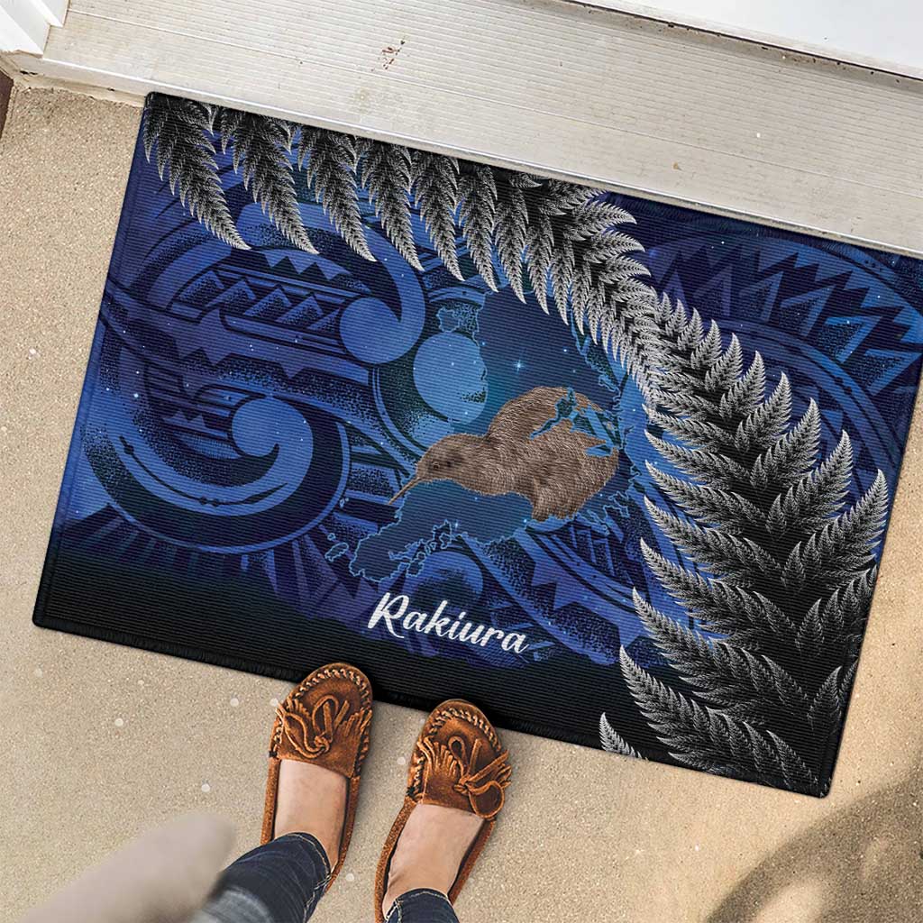 New Zealand Stewart Island Rubber Doormat Rakiura Kiwi Maori Glowing Sky