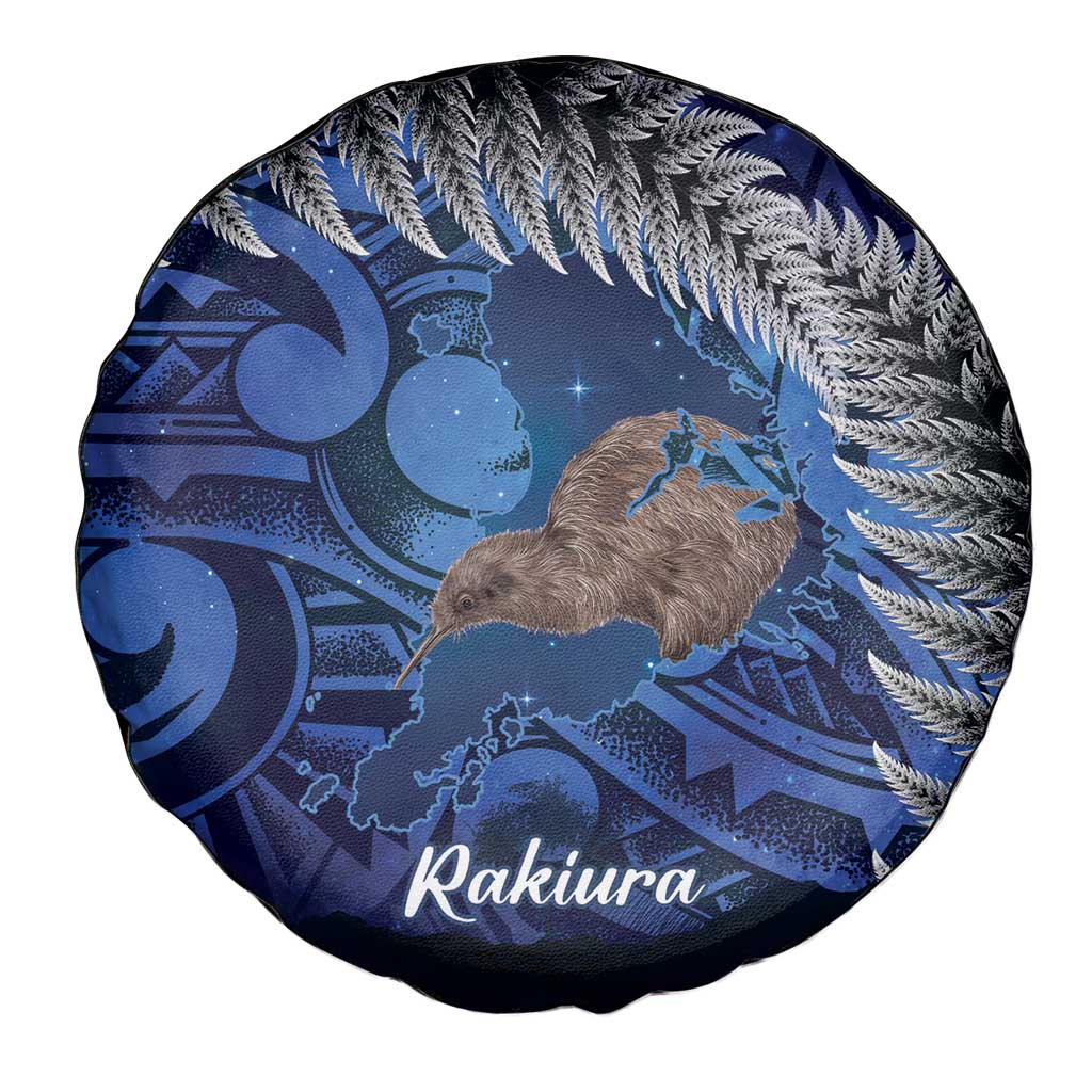 New Zealand Stewart Island Spare Tire Cover Rakiura Kiwi Maori Glowing Sky