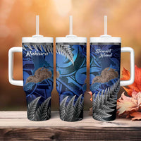 New Zealand Stewart Island Tumbler With Handle Rakiura Kiwi Maori Glowing Sky