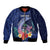 Personalised Guam Liberation Day Bomber Jacket Happy 80th Anniversary Fish Hook Mix Tropical Flowers