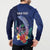 Personalised Guam Liberation Day Button Sweatshirt Happy 80th Anniversary Fish Hook Mix Tropical Flowers