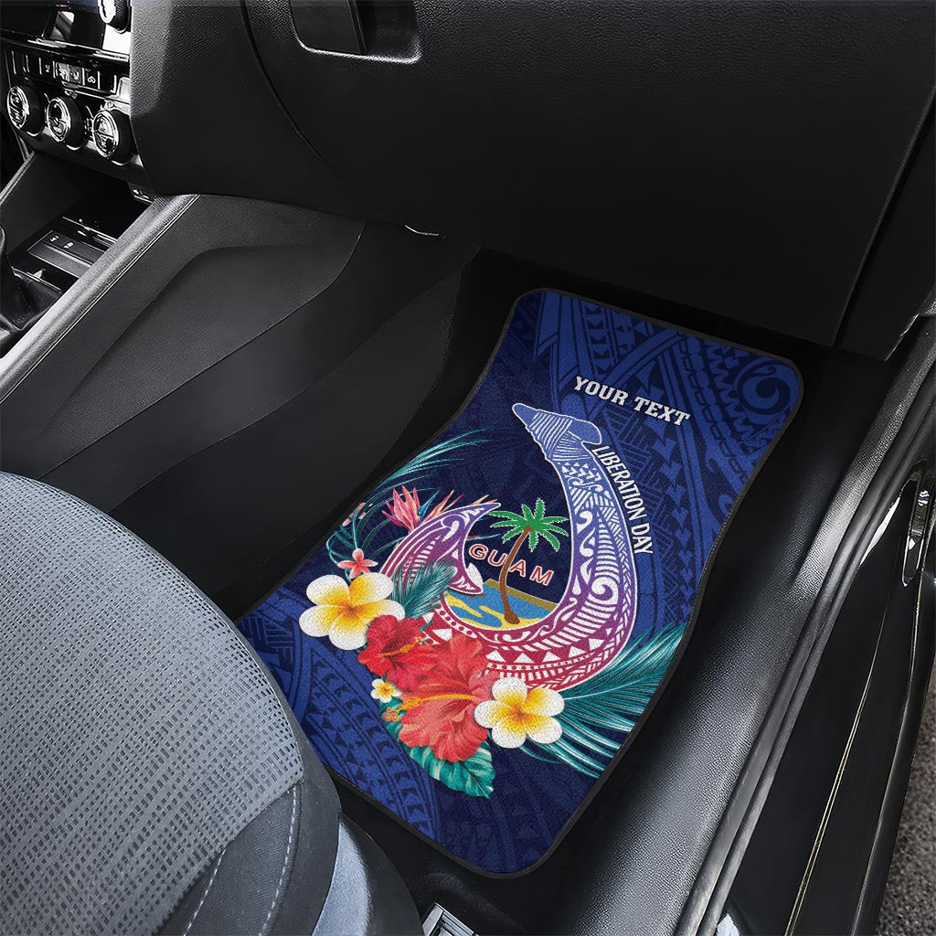 Personalised Guam Liberation Day Car Mats Happy 80th Anniversary Fish Hook Mix Tropical Flowers LT14 - Polynesian Pride