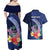 Personalised Guam Liberation Day Couples Matching Off Shoulder Maxi Dress and Hawaiian Shirt Happy 80th Anniversary Fish Hook Mix Tropical Flowers