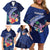 Personalised Guam Liberation Day Family Matching Off Shoulder Short Dress and Hawaiian Shirt Happy 80th Anniversary Fish Hook Mix Tropical Flowers