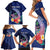 Personalised Guam Liberation Day Family Matching Short Sleeve Bodycon Dress and Hawaiian Shirt Happy 80th Anniversary Fish Hook Mix Tropical Flowers