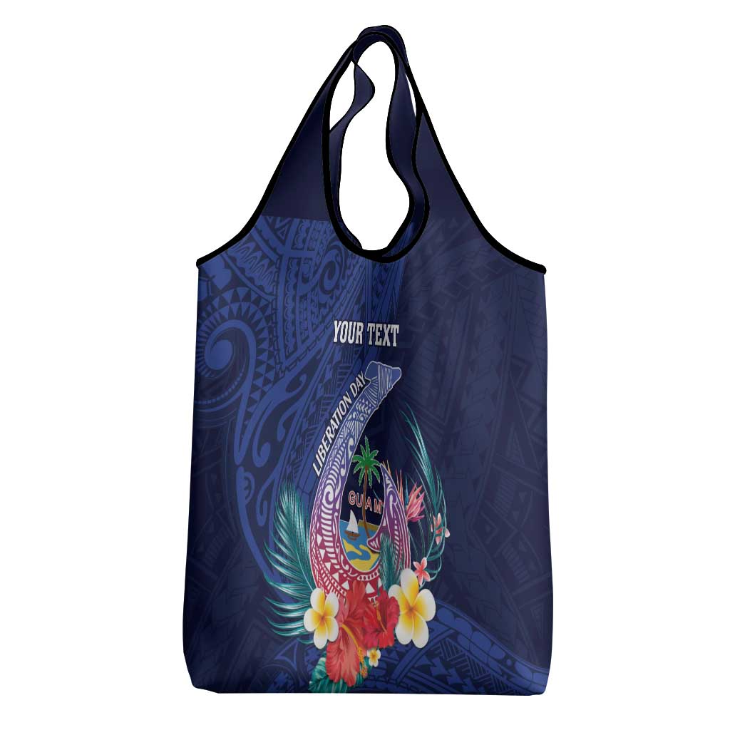 Personalised Guam Liberation Day Grocery Bag Happy 80th Anniversary Fish Hook Mix Tropical Flowers LT14 - Polynesian Pride