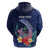 Personalised Guam Liberation Day Hoodie Happy 80th Anniversary Fish Hook Mix Tropical Flowers