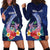 Personalised Guam Liberation Day Hoodie Dress Happy 80th Anniversary Fish Hook Mix Tropical Flowers