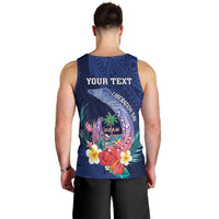 Personalised Guam Liberation Day Men Tank Top Happy 80th Anniversary Fish Hook Mix Tropical Flowers