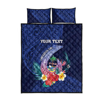 Personalised Guam Liberation Day Quilt Bed Set Happy 80th Anniversary Fish Hook Mix Tropical Flowers LT14 - Polynesian Pride