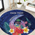 Personalised Guam Liberation Day Round Carpet Happy 80th Anniversary Fish Hook Mix Tropical Flowers