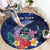 Personalised Guam Liberation Day Round Carpet Happy 80th Anniversary Fish Hook Mix Tropical Flowers