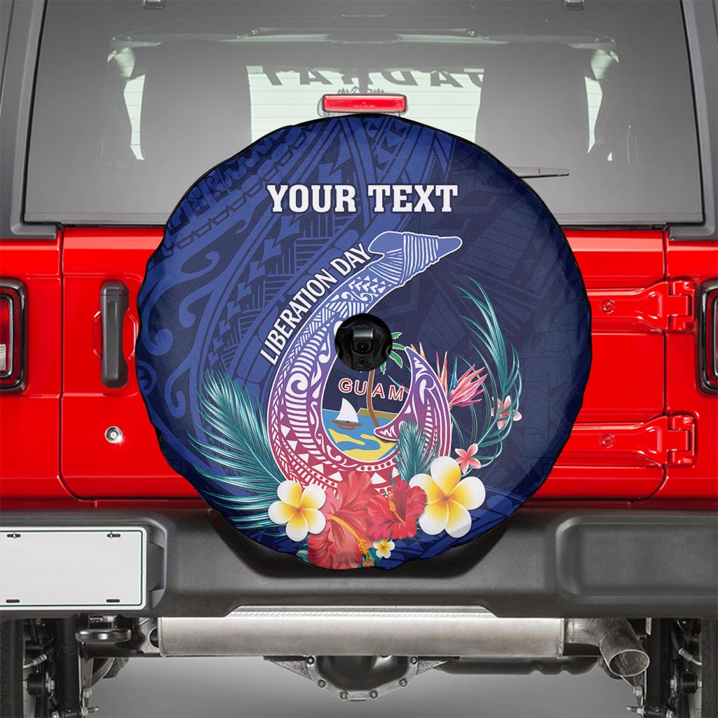Personalised Guam Liberation Day Spare Tire Cover Happy 80th Anniversary Fish Hook Mix Tropical Flowers LT14 - Polynesian Pride