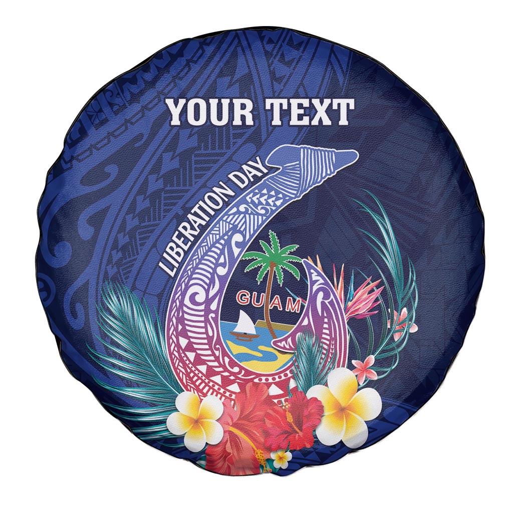 Personalised Guam Liberation Day Spare Tire Cover Happy 80th Anniversary Fish Hook Mix Tropical Flowers LT14 - Polynesian Pride
