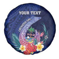 Personalised Guam Liberation Day Spare Tire Cover Happy 80th Anniversary Fish Hook Mix Tropical Flowers LT14 - Polynesian Pride