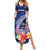 Personalised Guam Liberation Day Summer Maxi Dress Happy 80th Anniversary Fish Hook Mix Tropical Flowers