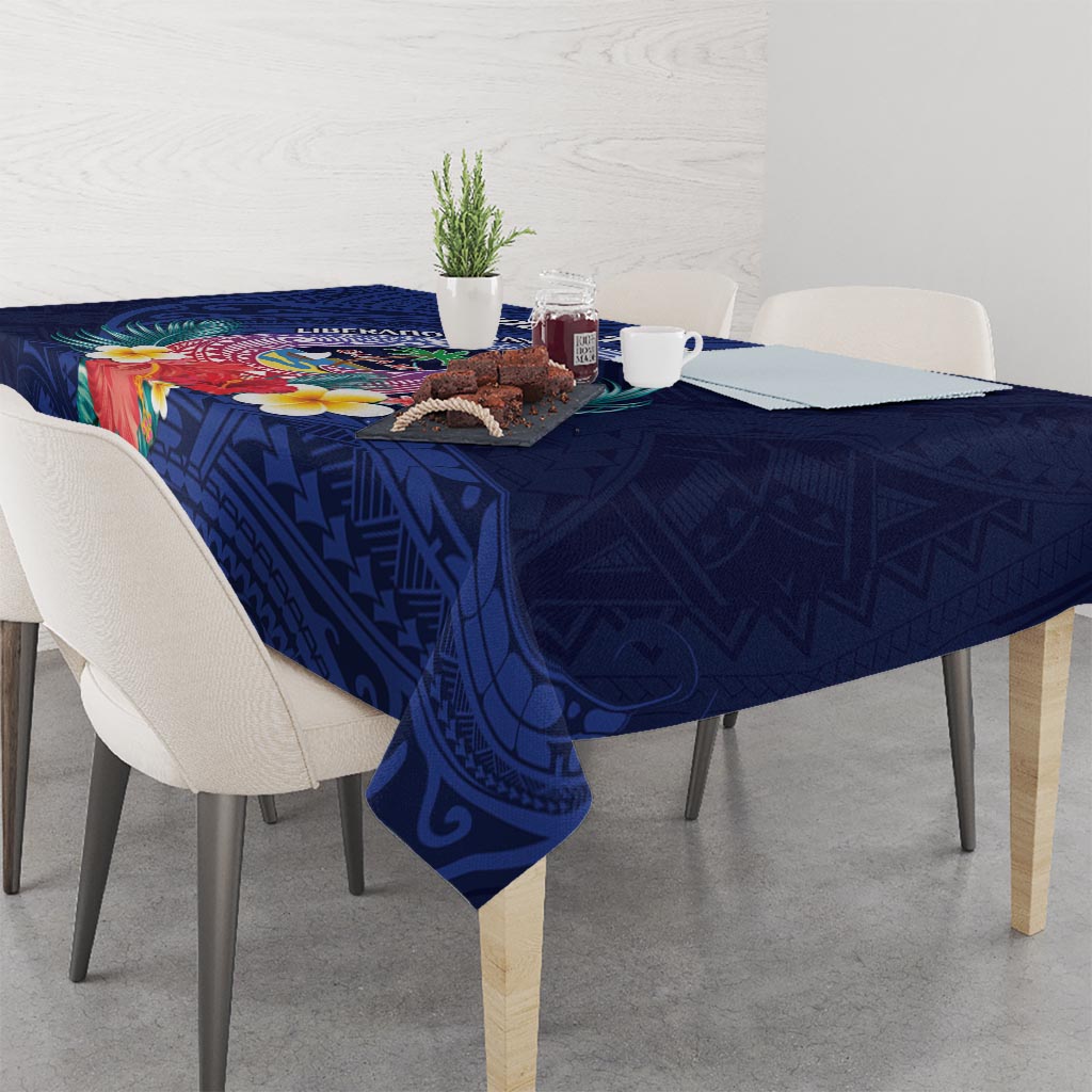 Personalised Guam Liberation Day Tablecloth Happy 80th Anniversary Fish Hook Mix Tropical Flowers LT14 - Polynesian Pride