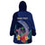 Personalised Guam Liberation Day Wearable Blanket Hoodie Happy 80th Anniversary Fish Hook Mix Tropical Flowers