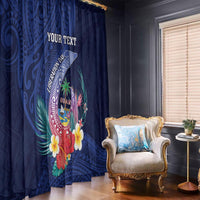 Personalised Guam Liberation Day Window Curtain Happy 80th Anniversary Fish Hook Mix Tropical Flowers LT14 - Polynesian Pride