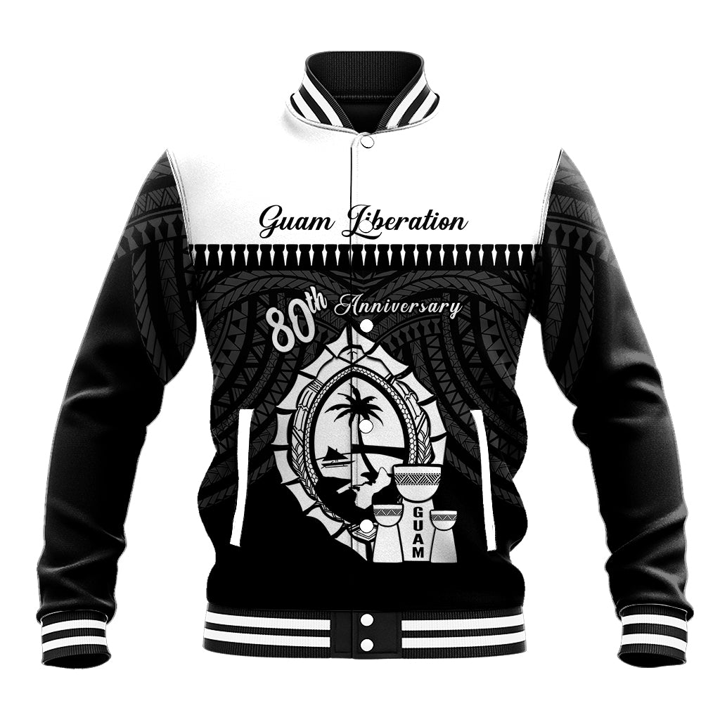 Guam Liberation Day Baseball Jacket Biba Guahan Chamorro 80th Anniversary - Black