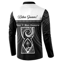 Guam Liberation Day Button Sweatshirt Biba Guahan Chamorro 80th Anniversary - Black LT14 - Polynesian Pride