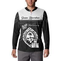 Guam Liberation Day Button Sweatshirt Biba Guahan Chamorro 80th Anniversary - Black LT14 - Polynesian Pride
