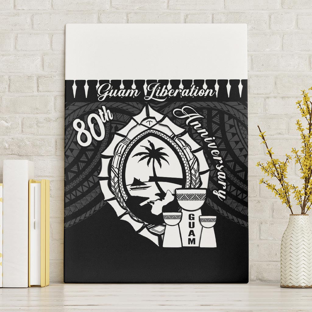 Guam Liberation Day Canvas Wall Art Biba Guahan Chamorro 80th Anniversary - Black LT14 Without Frame Black - Polynesian Pride
