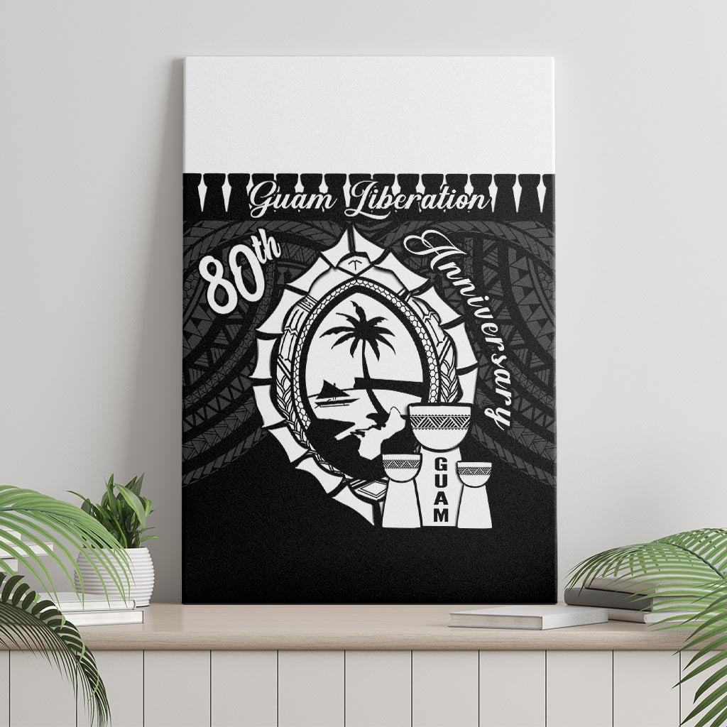 Guam Liberation Day Canvas Wall Art Biba Guahan Chamorro 80th Anniversary - Black LT14 - Polynesian Pride