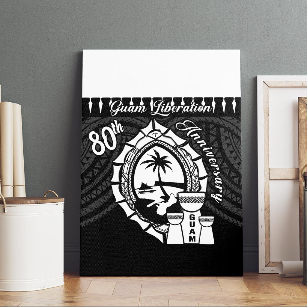 Guam Liberation Day Canvas Wall Art Biba Guahan Chamorro 80th Anniversary - Black LT14 - Polynesian Pride