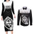 Guam Liberation Day Couples Matching Long Sleeve Bodycon Dress and Long Sleeve Button Shirt Biba Guahan Chamorro 80th Anniversary - Black