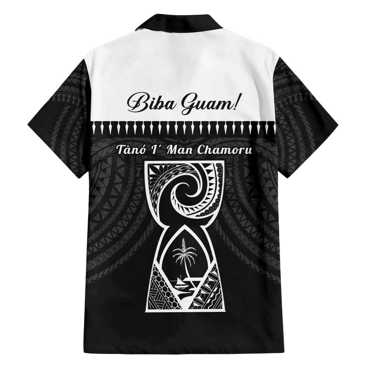 Guam Liberation Day Family Matching Off The Shoulder Long Sleeve Dress and Hawaiian Shirt Biba Guahan Chamorro 80th Anniversary - Black
