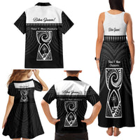 Guam Liberation Day Family Matching Tank Maxi Dress and Hawaiian Shirt Biba Guahan Chamorro 80th Anniversary - Black