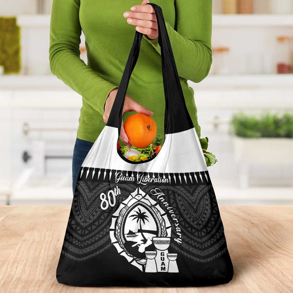 Guam Liberation Day Grocery Bag Biba Guahan Chamorro 80th Anniversary - Black LT14 - Polynesian Pride