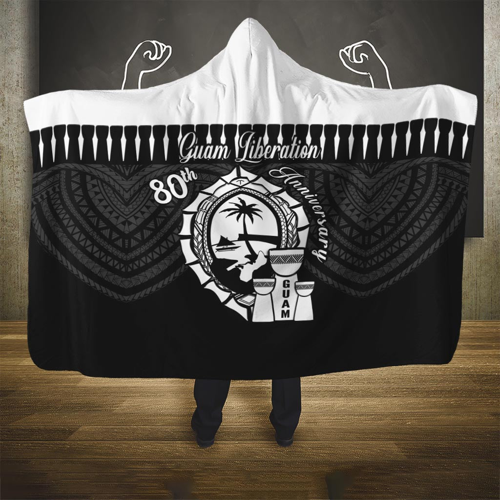 Guam Liberation Day Hooded Blanket Biba Guahan Chamorro 80th Anniversary - Black LT14 One Size Black - Polynesian Pride