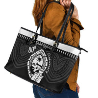 Guam Liberation Day Leather Tote Bag Biba Guahan Chamorro 80th Anniversary - Black LT14 - Polynesian Pride
