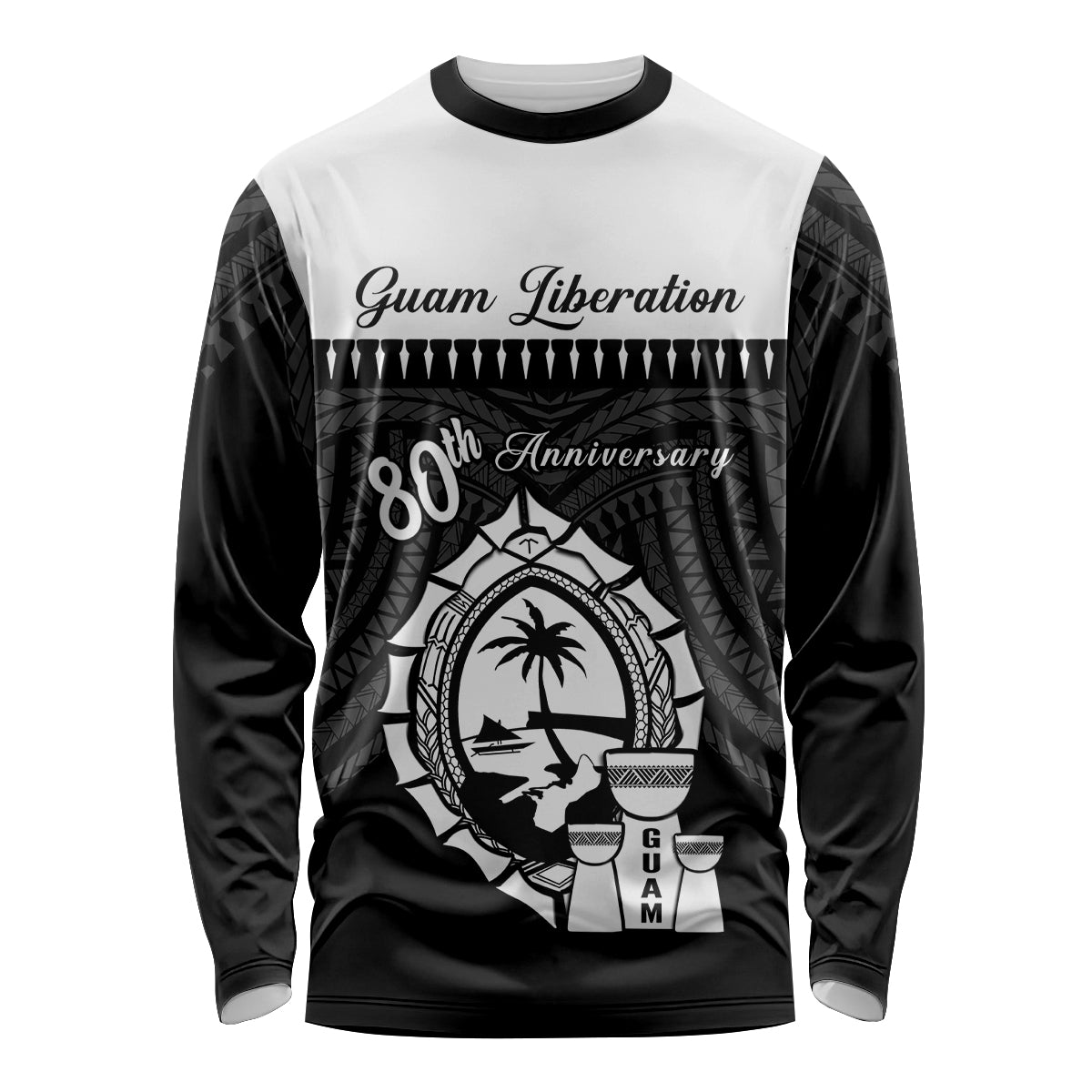 Guam Liberation Day Long Sleeve Shirt Biba Guahan Chamorro 80th Anniversary - Black