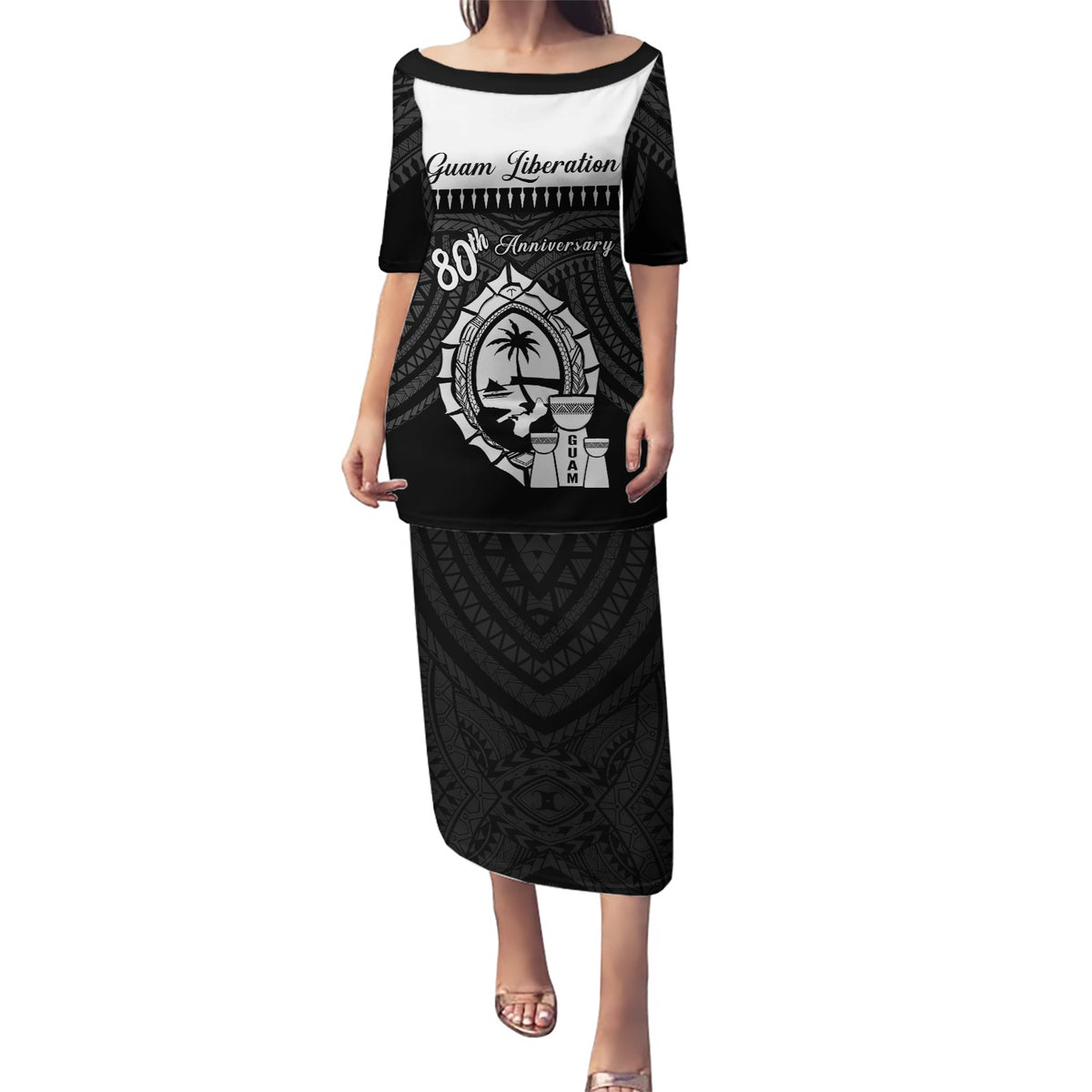 Guam Liberation Day Puletasi Biba Guahan Chamorro 80th Anniversary - Black