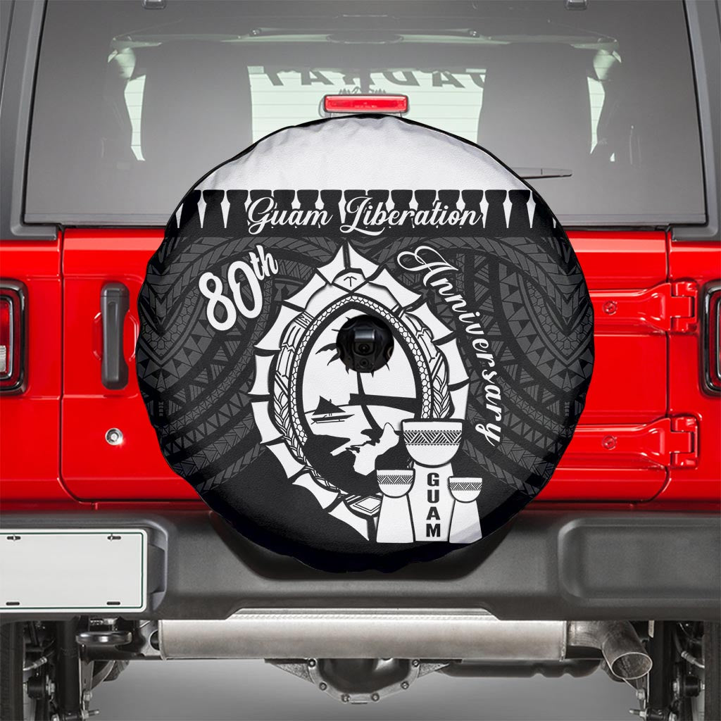 Guam Liberation Day Spare Tire Cover Biba Guahan Chamorro 80th Anniversary - Black LT14 - Polynesian Pride
